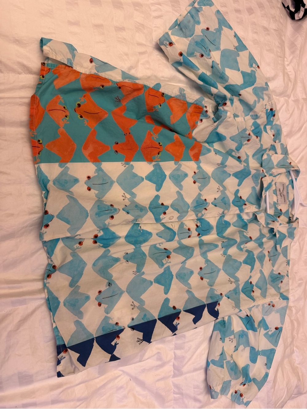 Tsumori Chisato Kids Aqua Frog Print Pajama Top - Picture 6 of 6